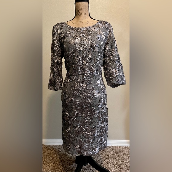 Alex Evenings.  Size 12  Gray Dress - Picture 1 of 7